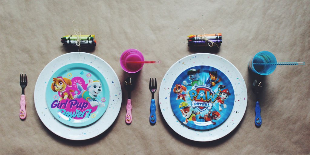 Paw Patrol Kids Dinnerware Set Includes Plate Bowl Tumbler and Utensil  Tableware