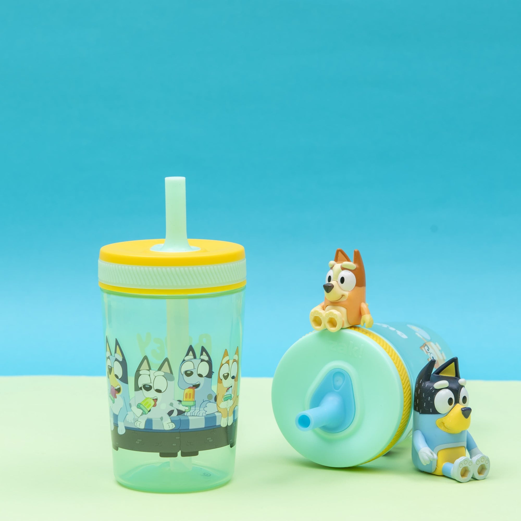 Bluey Kelso Kids Leak Proof Tumbler with Lid and Straw - 15 Ounces