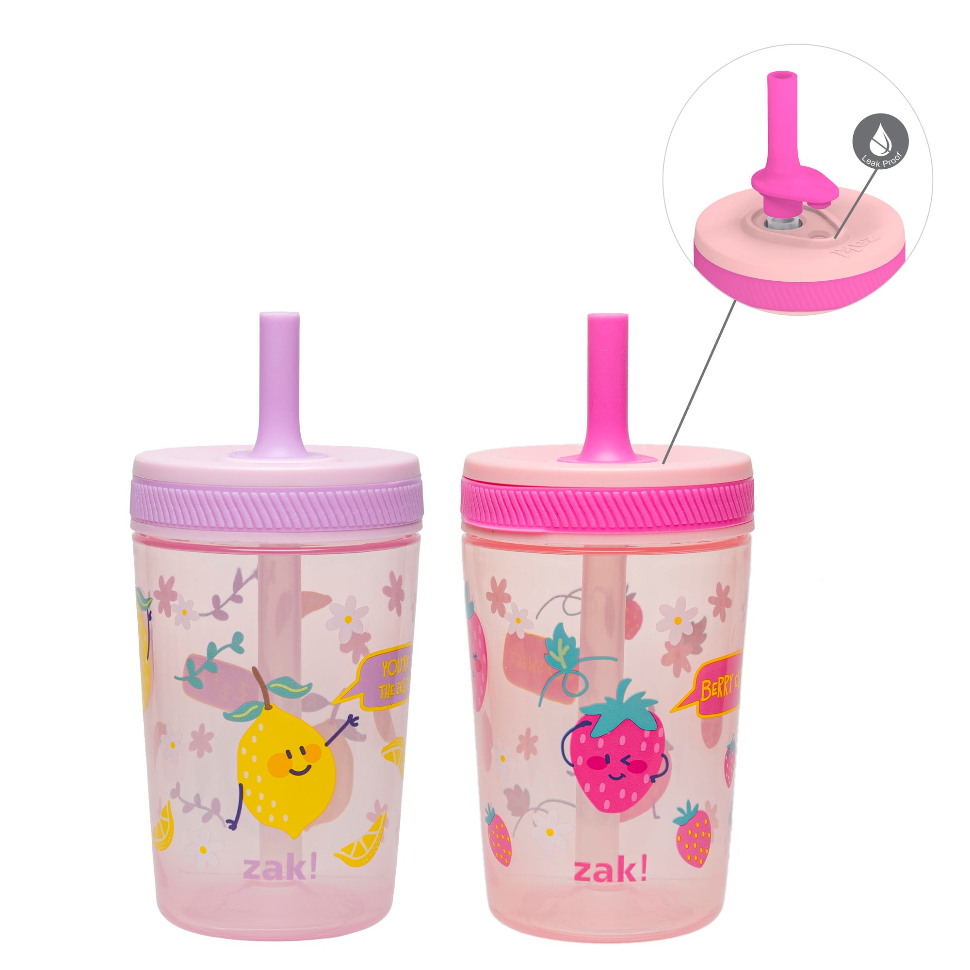 Sweet Berry and Lemon Zest Kelso Kids Leak Proof Tumbler with Lid and Straw - 15 Ounces