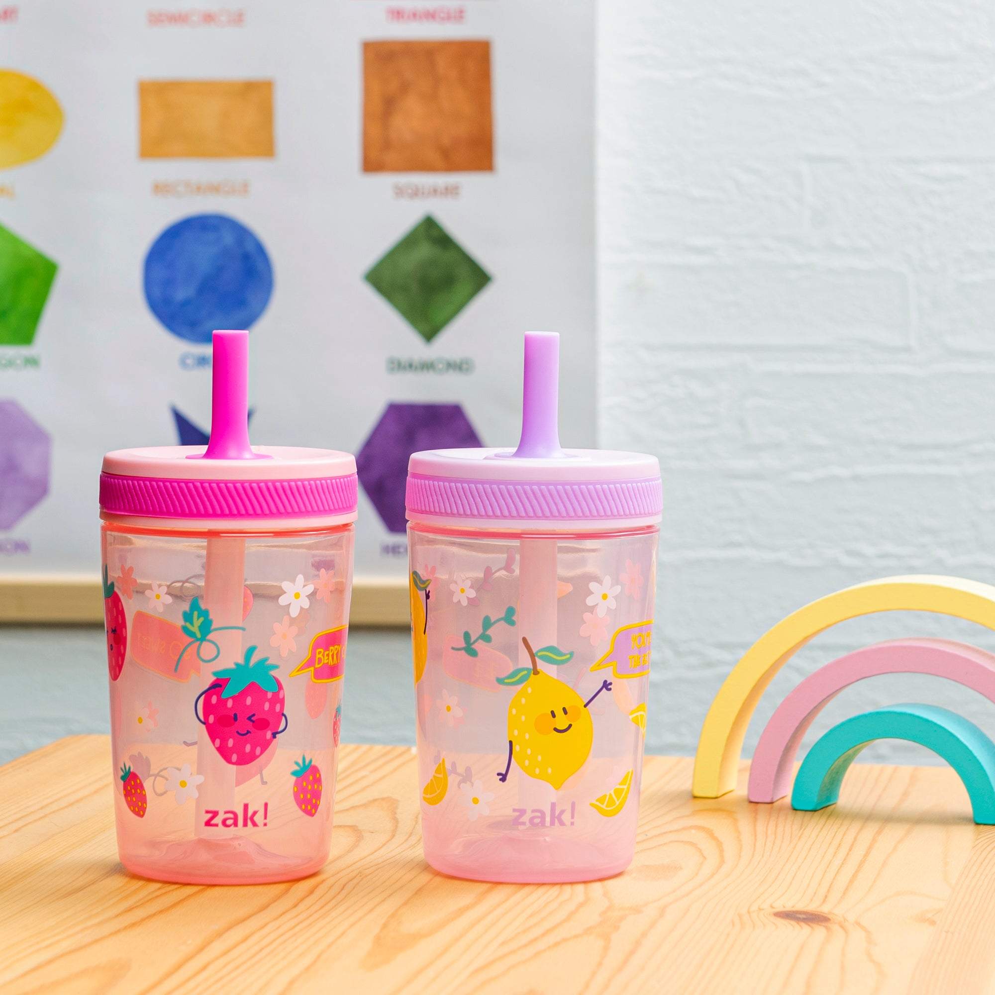 Sweet Berry and Lemon Zest Kelso Kids Leak Proof Tumbler with Lid and Straw - 15 Ounces