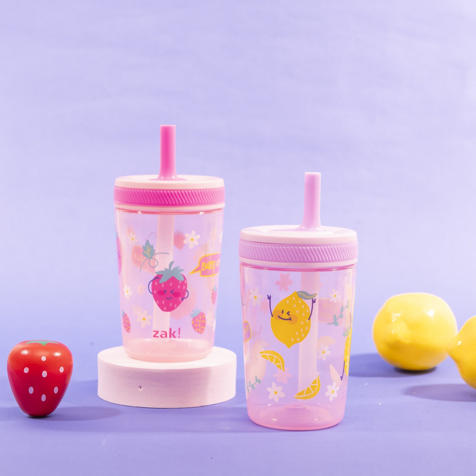 Sweet Berry and Lemon Zest Kelso Kids Leak Proof Tumbler with Lid and Straw - 15 Ounces