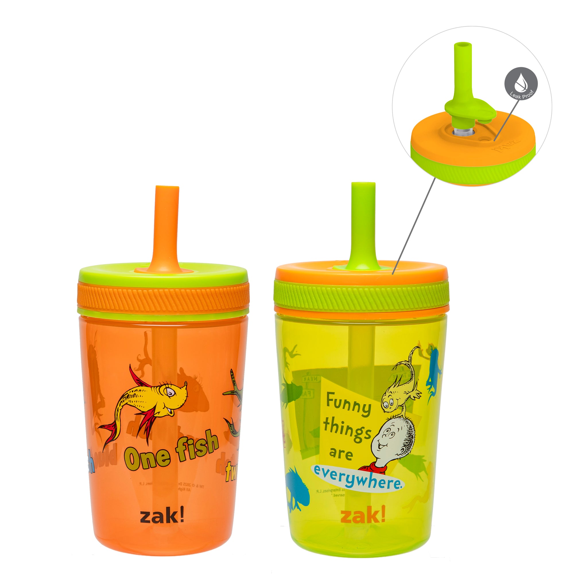 Dr. Seuss One Fish Kelso Kids Leak Proof Tumbler with Lid and Straw - 15 Ounces