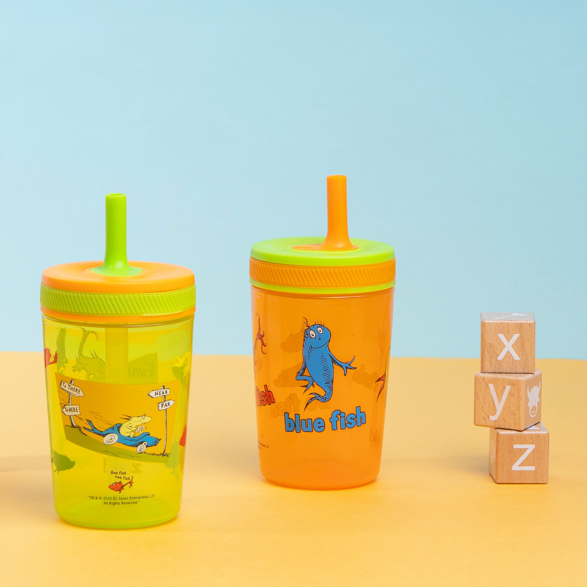 Dr. Seuss One Fish Kelso Kids Leak Proof Tumbler with Lid and Straw - 15 Ounces