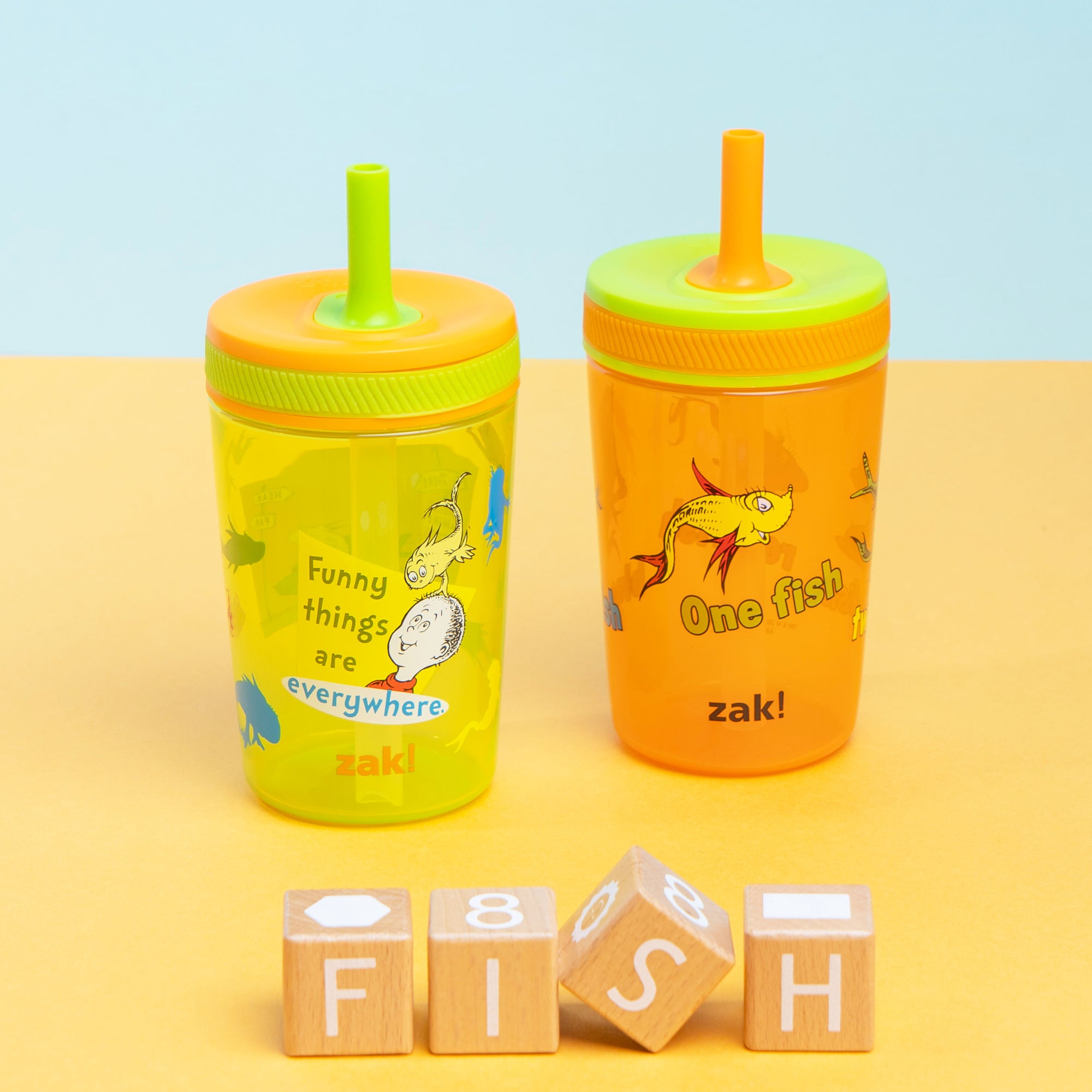 Dr. Seuss One Fish Kelso Kids Leak Proof Tumbler with Lid and Straw - 15 Ounces