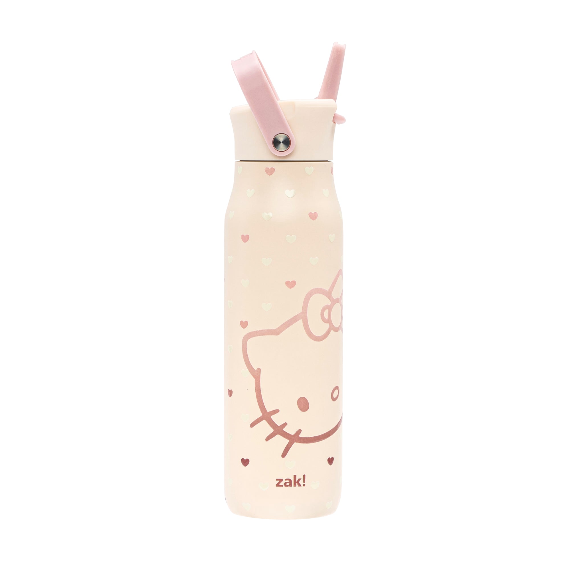 Harmony Stainless Steel Insulated Water Bottle with Flip-Up Straw Spout - Hello Kitty, 32 ounces