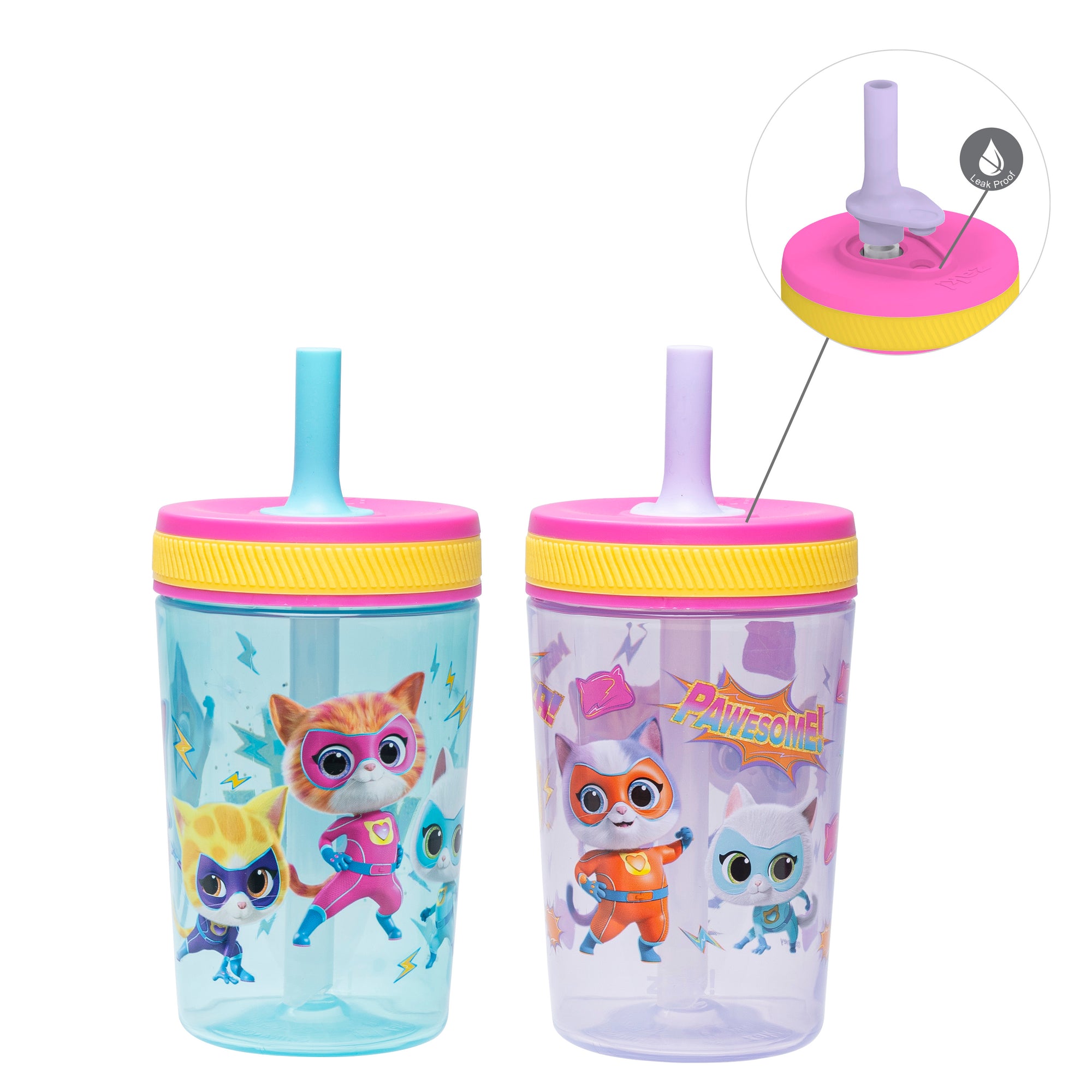 Super Kitties Kelso Kids Leak Proof Tumbler with Lid and Straw - 15 Ounces