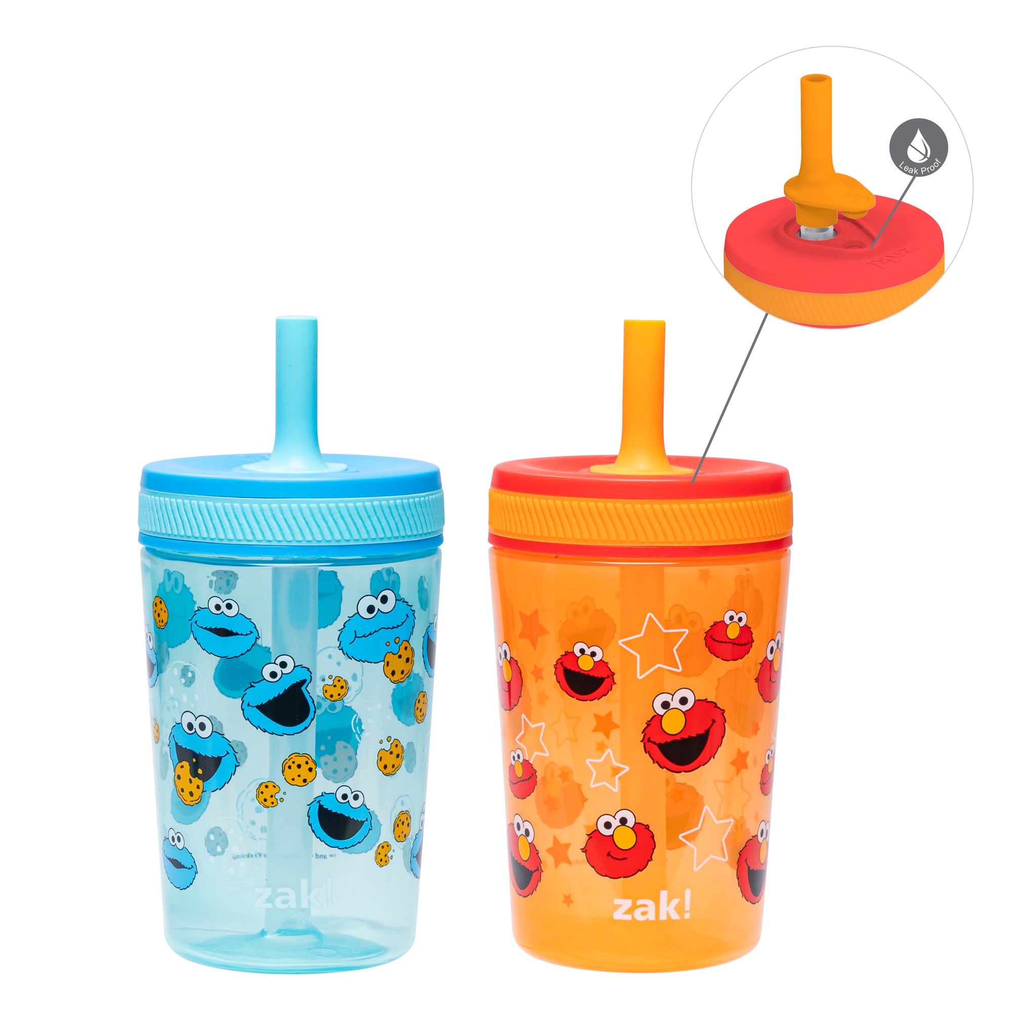 Sesame Street Kelso Kids Leak Proof Tumbler with Lid and Straw - 15 Ounces