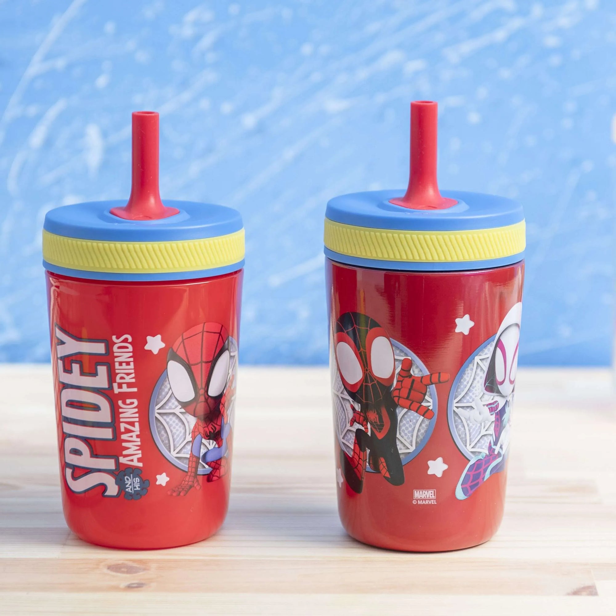 Spidey Kids Stainless Steel and Plastic Leak Proof Tumbler Set