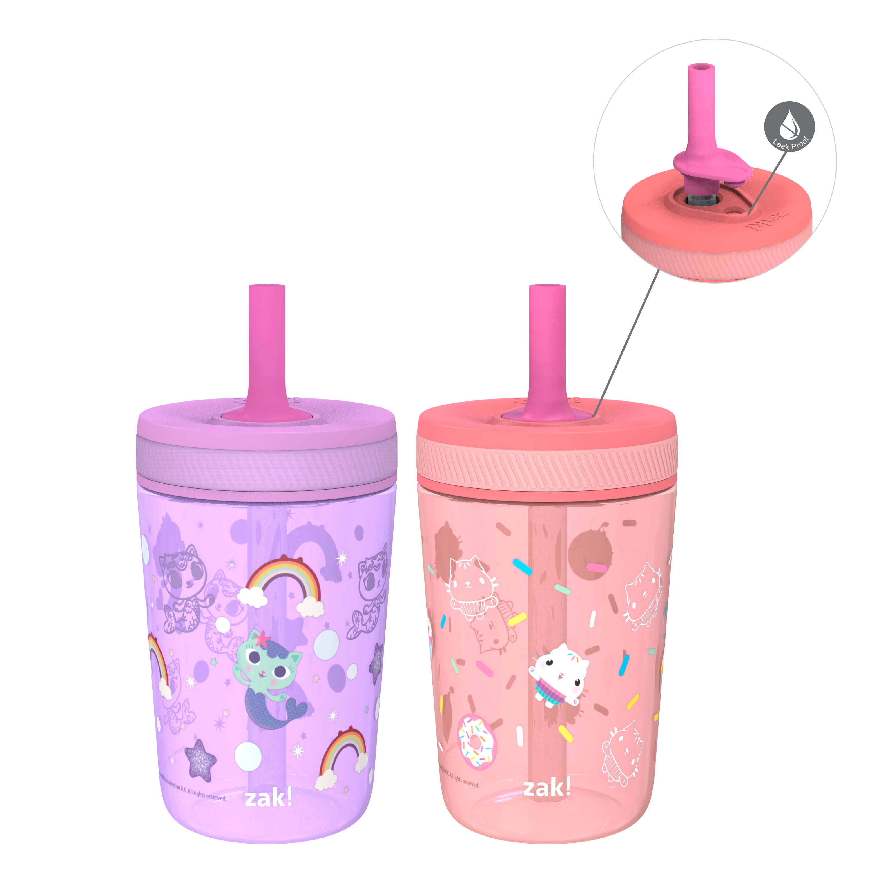 Cribmates 10oz Spill Proof Cups 2-Pack, Pink Flowers