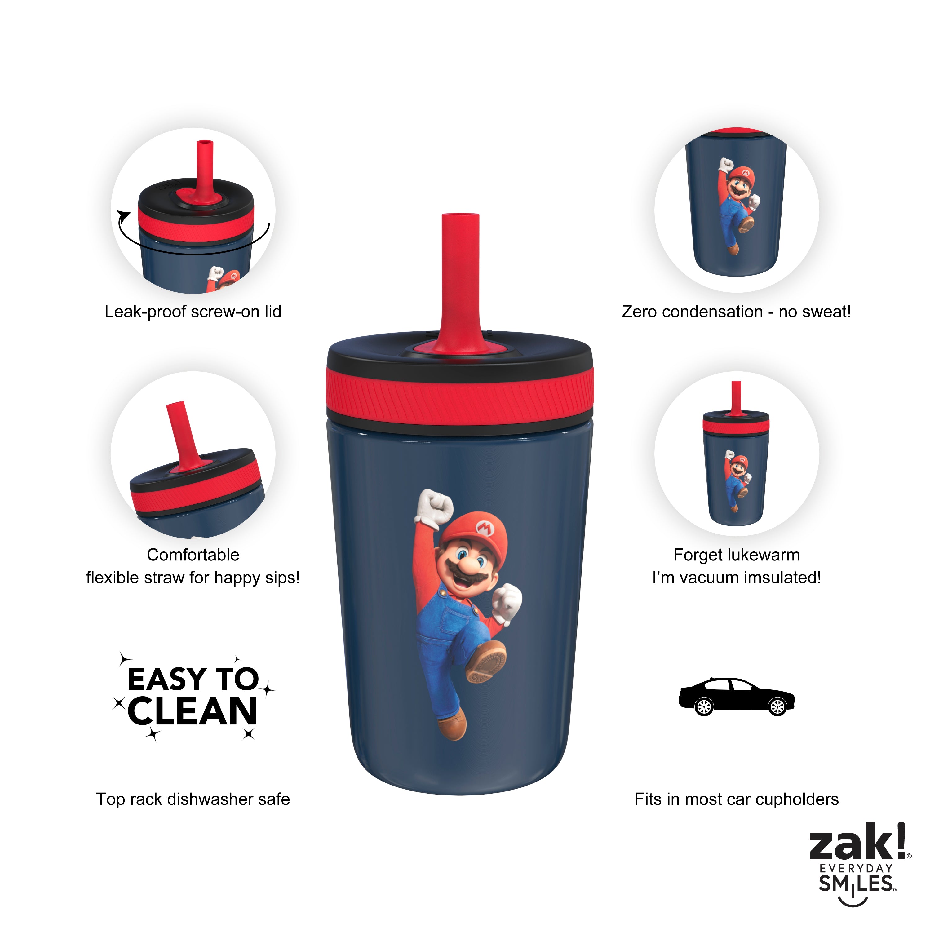 Super Mario Bros. Cup with Straw - Cracker Barrel