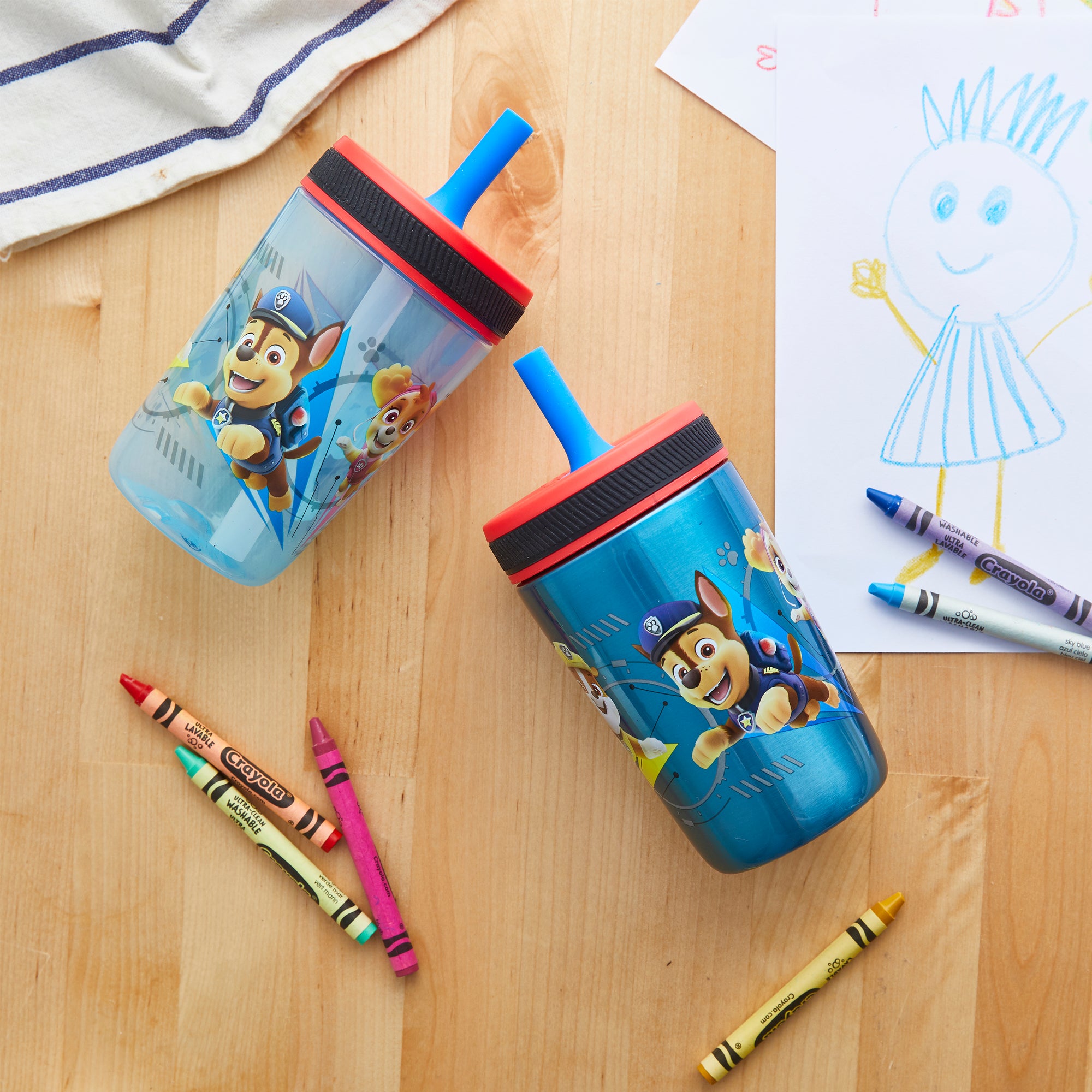 PAW Patrol Kids Stainless Steel and Plastic Leak Proof Tumbler Set