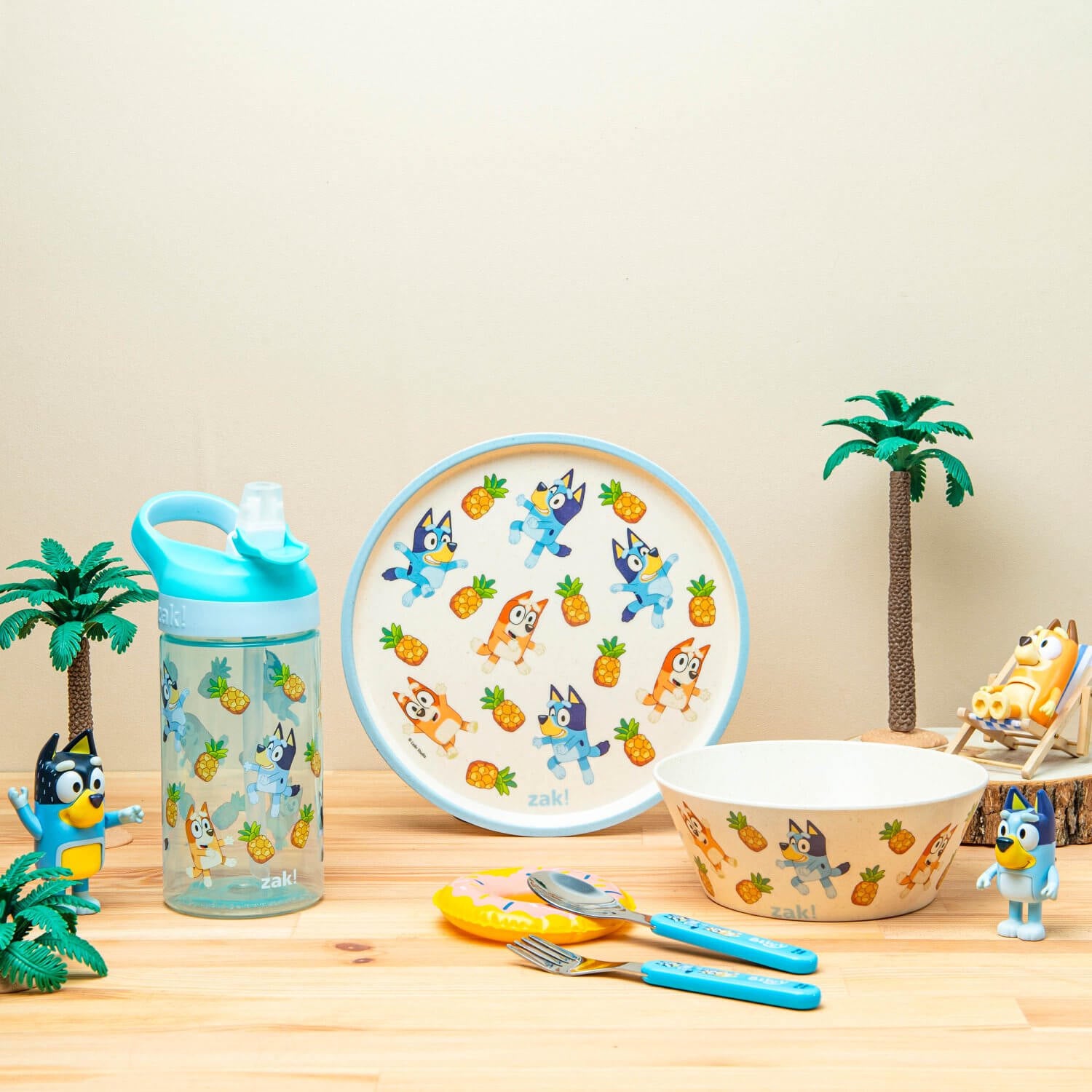 Bluey Melamine Kids Dinnerware Set with Water Bottle — zak.com