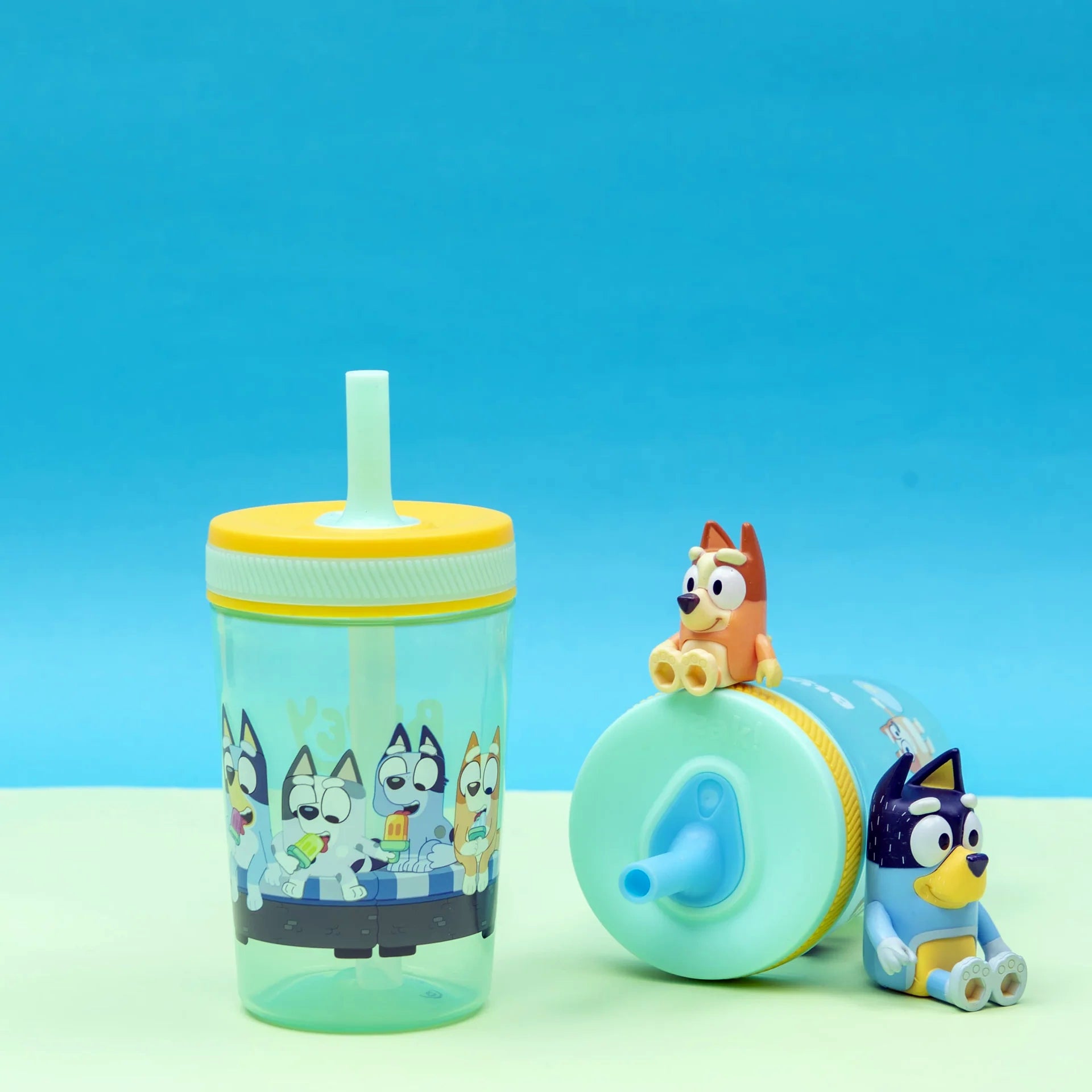 Bluey Kelso Kids Leak Proof Tumbler with Lid and Straw - 15 Ounces