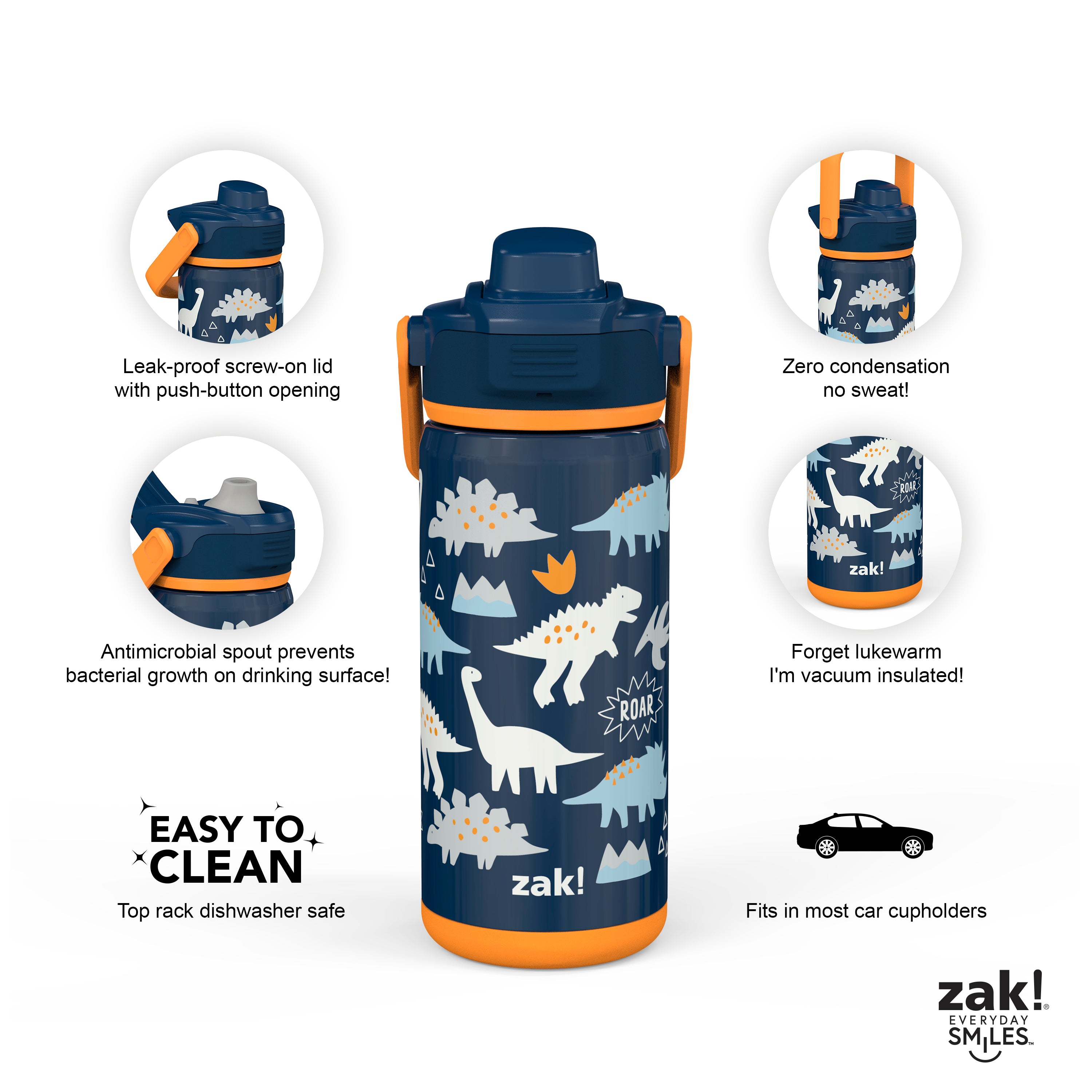 Zak! Water Bottle, Leak-Proof, 64 Ounce