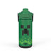 Minecraft Creeper Beacon Stainless Steel Insulated Kids Water Bottle with Covered Spout, 14 Ounces