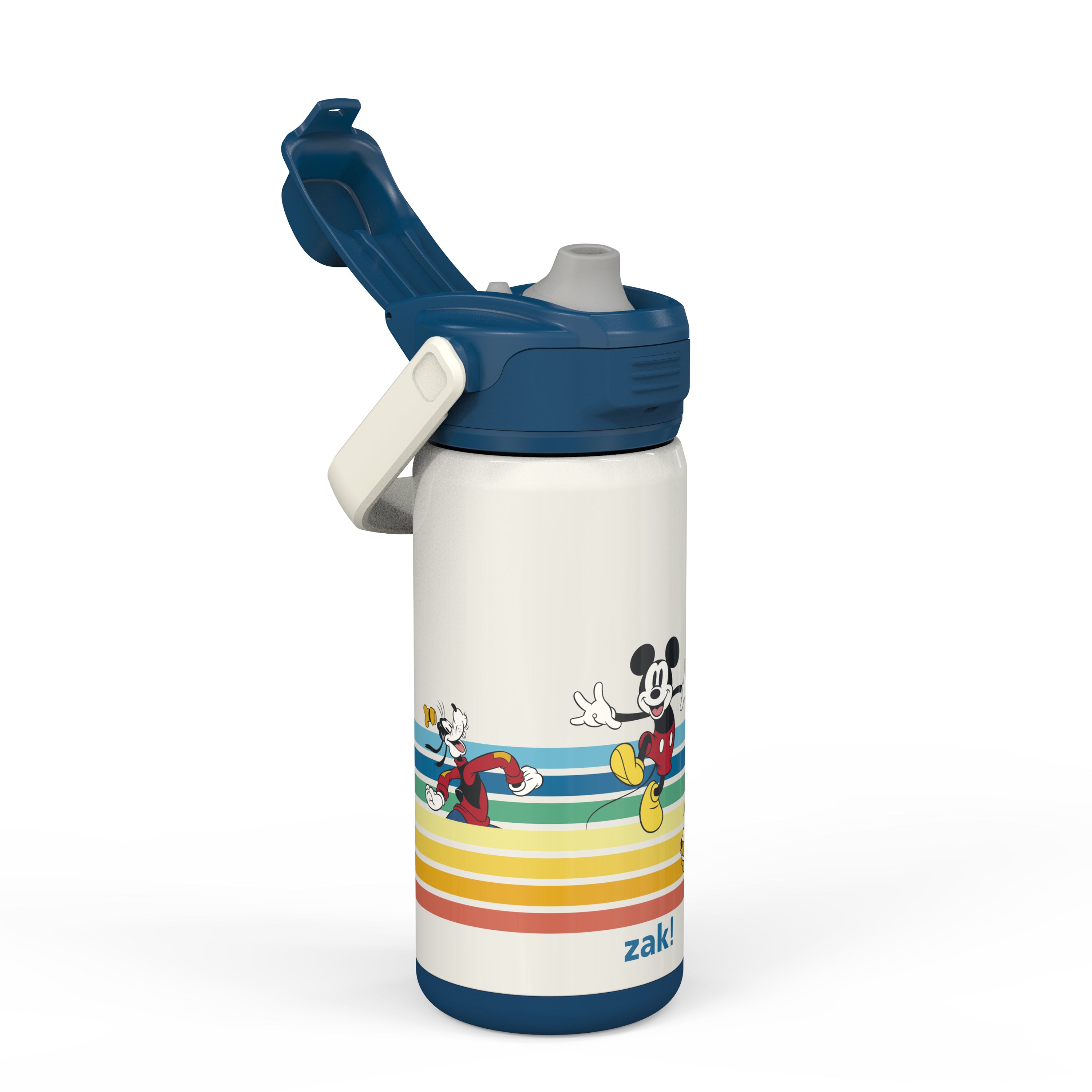 Mickey Mouse Stainless Steel Water Bottle with Built-In Straw