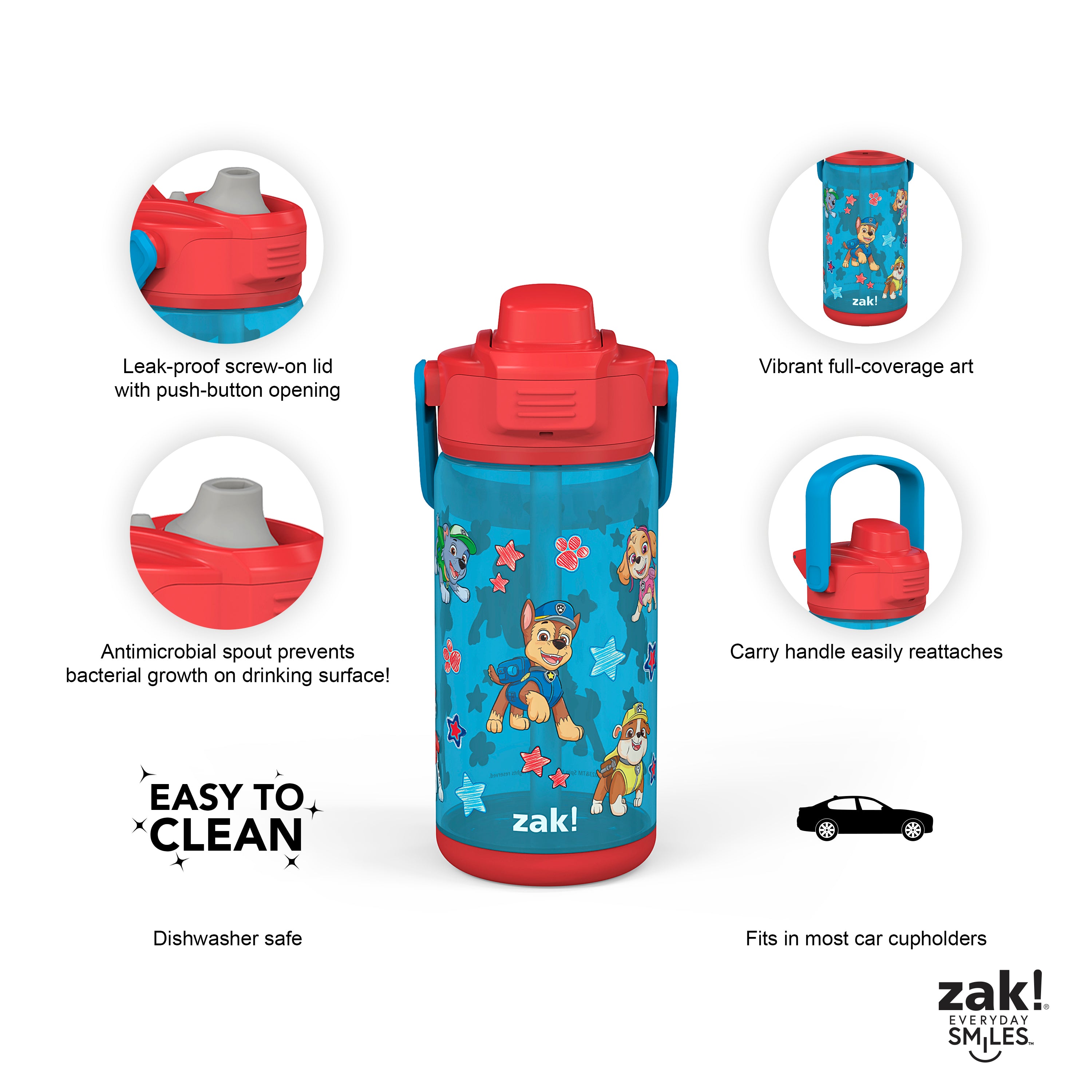  Zak Designs PAW Patrol Kids Water Bottle with Spout