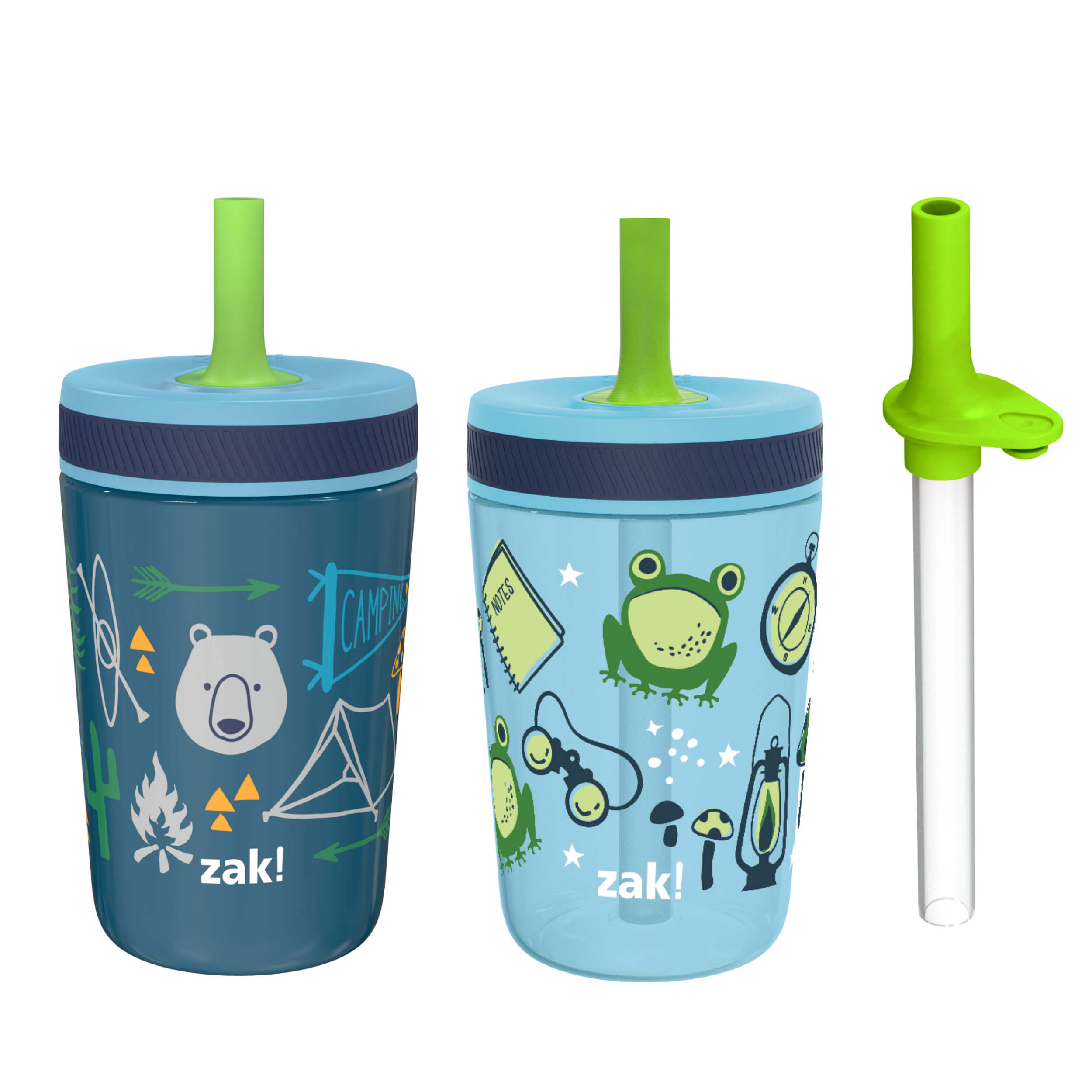 Zak Designs Kelso Toddler Cups For Travel or At Home, 15oz 2-Pack Durable Plastic  Sippy Cups With Leak-Proof Design is Perfect For Kids (Underwater) 