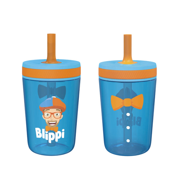 Zak Designs Blippi Kelso Toddler Cups for Travel or at Home, 12oz Vacuum Insulated Stainless Steel Sippy Cup with Leak-Proof Design Is Perfect for