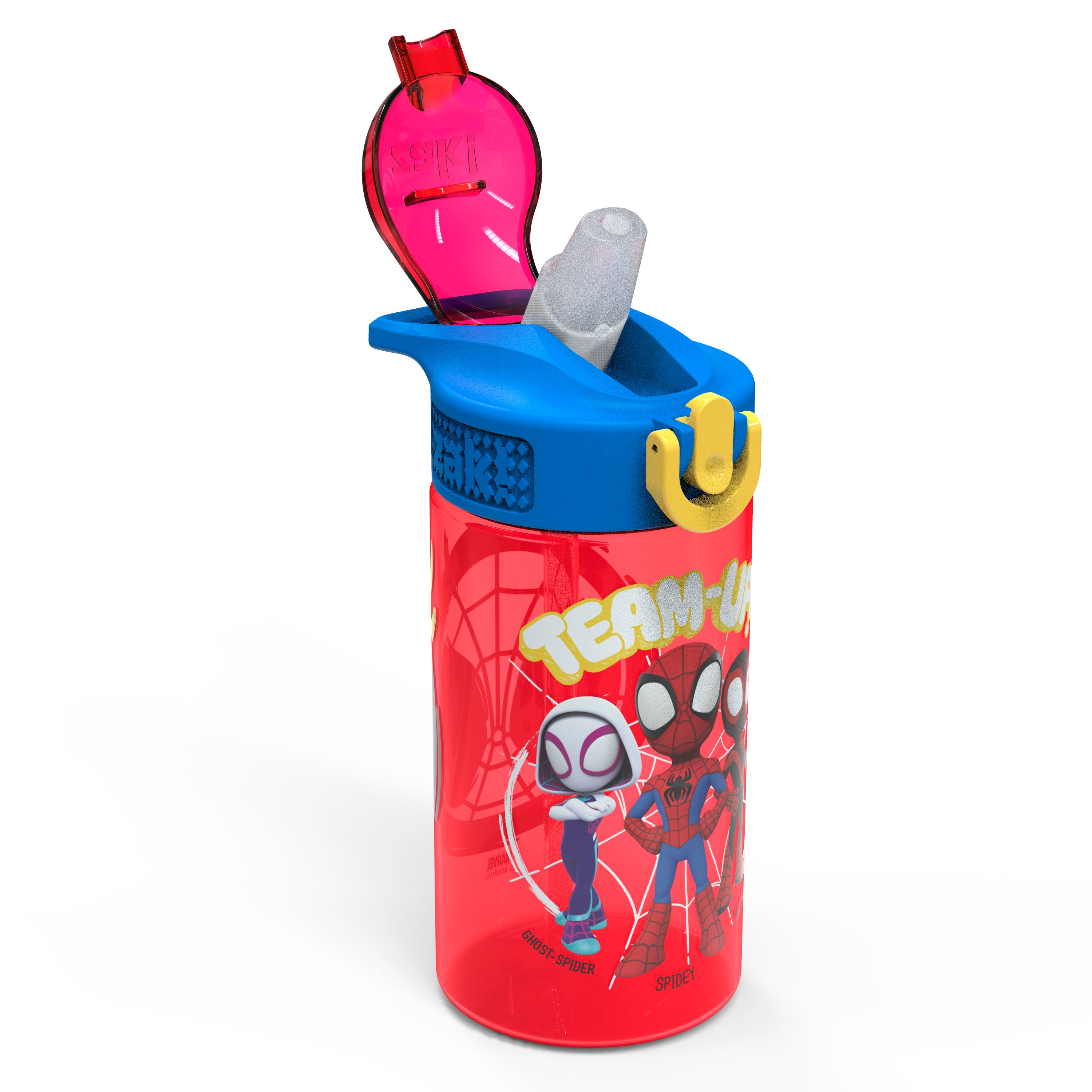 SPIDER-MAN Zak! No Leak BPA-Free 16 oz. Plastic Water Bottle Drink  Container NWT