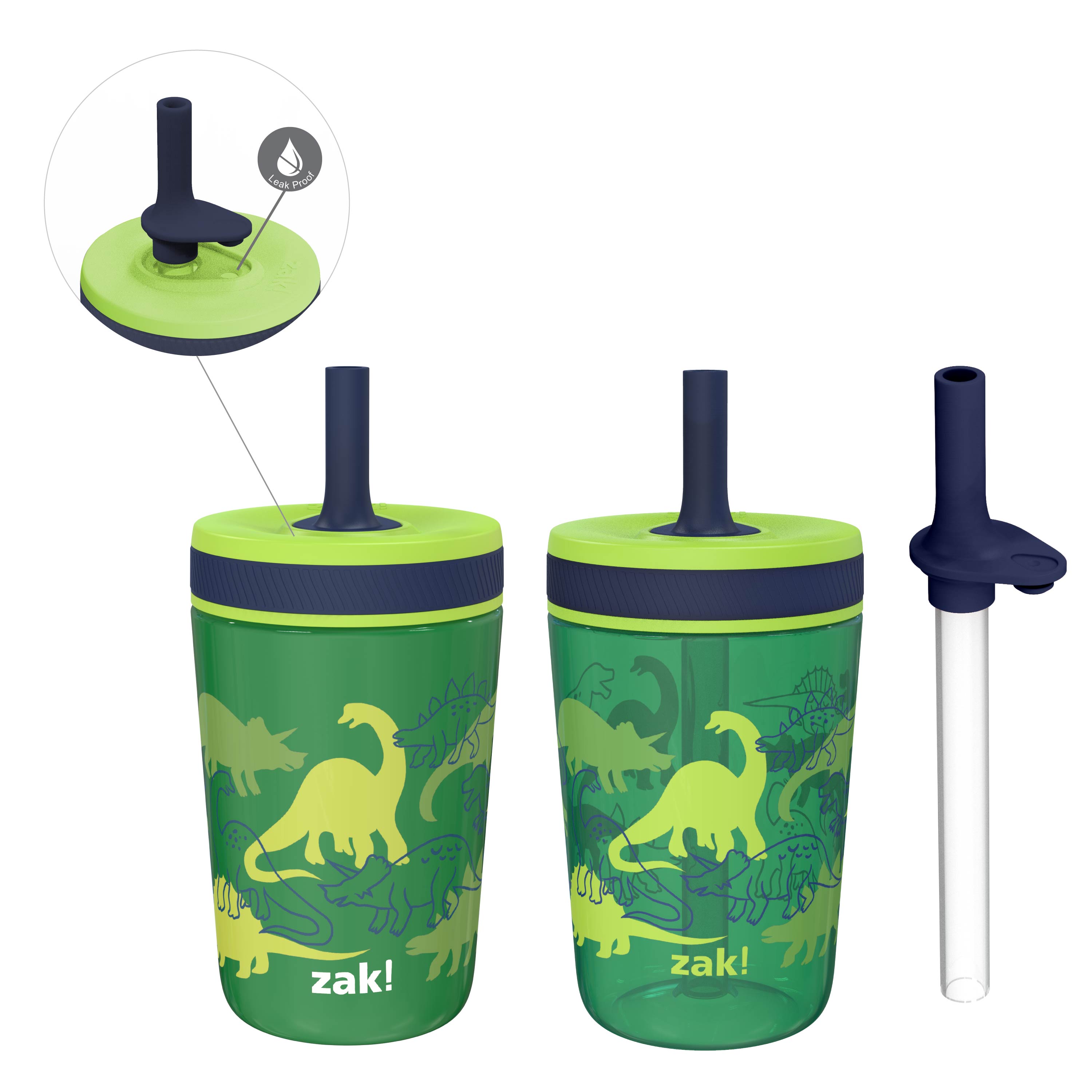 Zak Designs Mainstays Double Wall Insulated Tumbler with Straw, Teal