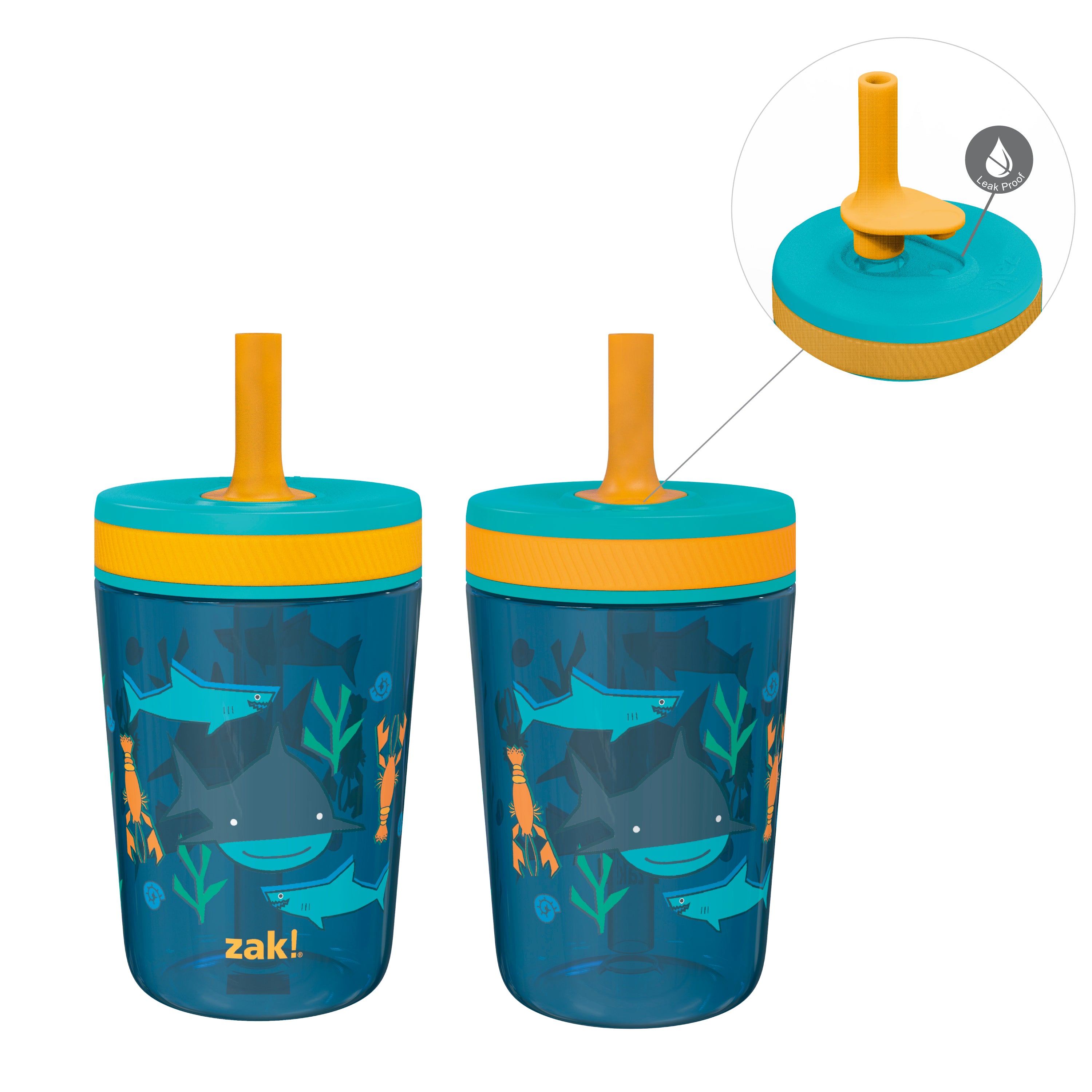 KX-WARE kx-ware sea ocean life 20-ounce plastic tumbler drinking glasses  mixed drinkware sets, set of 8