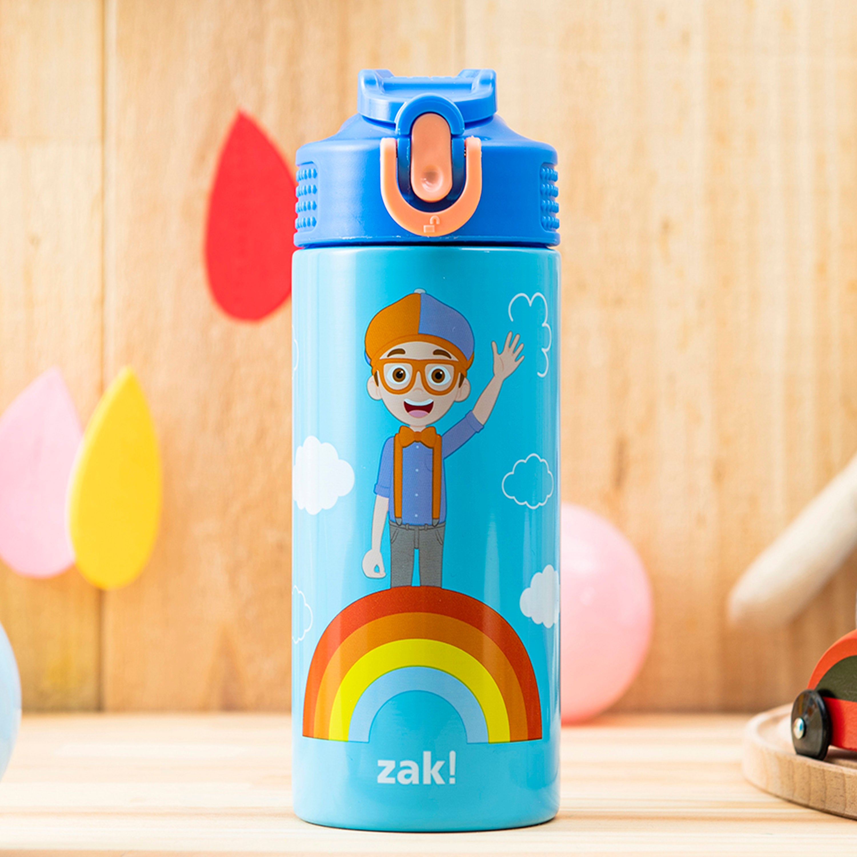 zak! Disney Toy Story 4 - Stainless Steel Vacuum Insulated Water Bottle -  14 oz - Durable & Leak Proof - Flip-Up Straw Spout & Built-In Carrying Loop