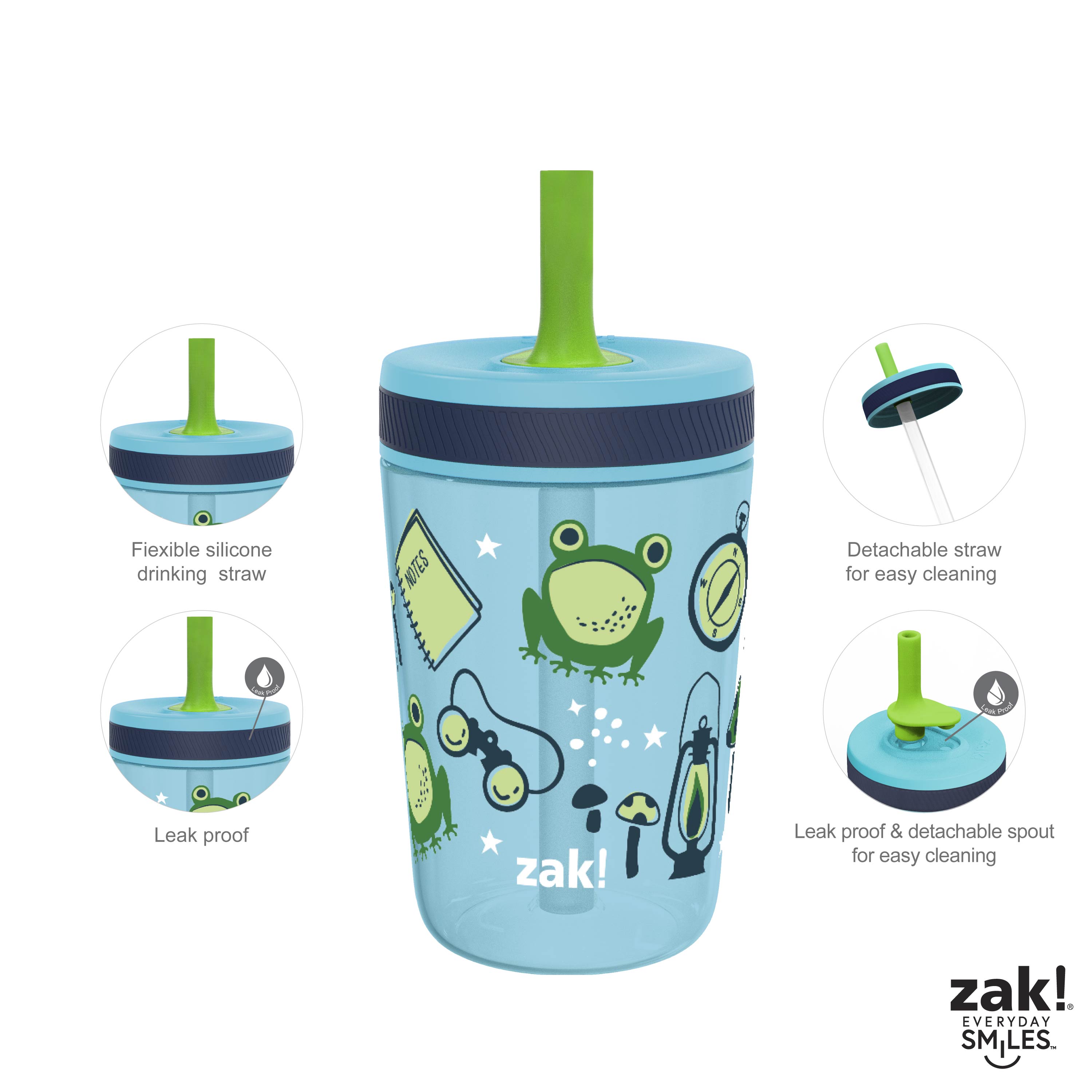 Zak Designs Kelso 15 oz Tumbler Set, (Dino Camo) Non-BPA Leak-Proof  Screw-On Lid with Straw Made of …See more Zak Designs Kelso 15 oz Tumbler  Set