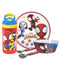 Marvel Spidey and Friends 5 Piece Melamine Kids Dinnerware Set with Water Bottle