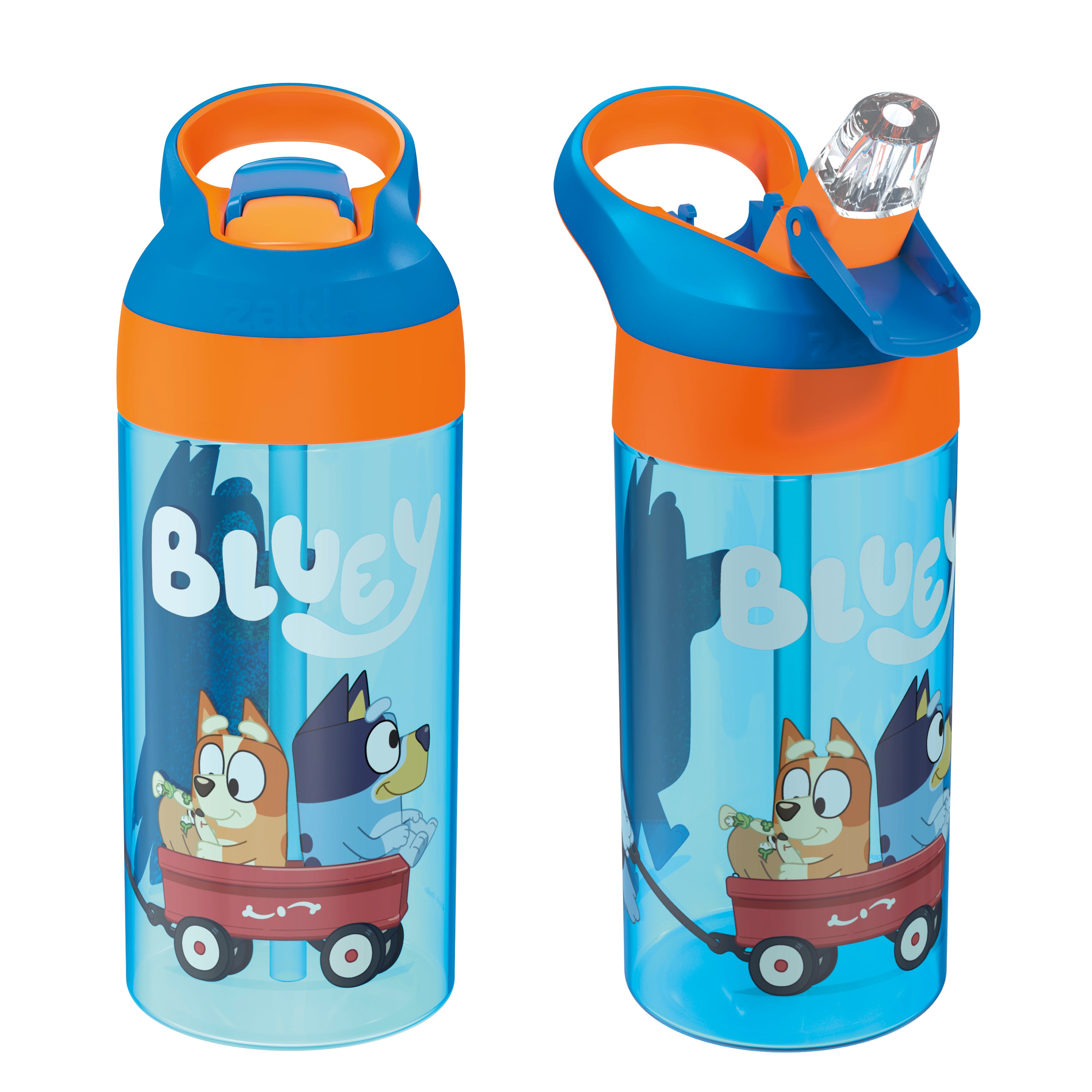 Zak Designs Blippi Kids Water Bottle with Spout Cover and Built-in Carrying  Loop, Made of Durable Plastic, Leak-Proof Water Bottle Design for Travel  (17.5 oz, Pack of 2) 