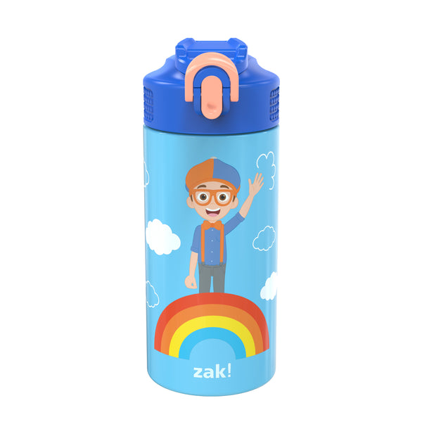 Blippi Kids Leak Proof Water Bottle with Push Button Lid and Spout - 17.5  Ounces —