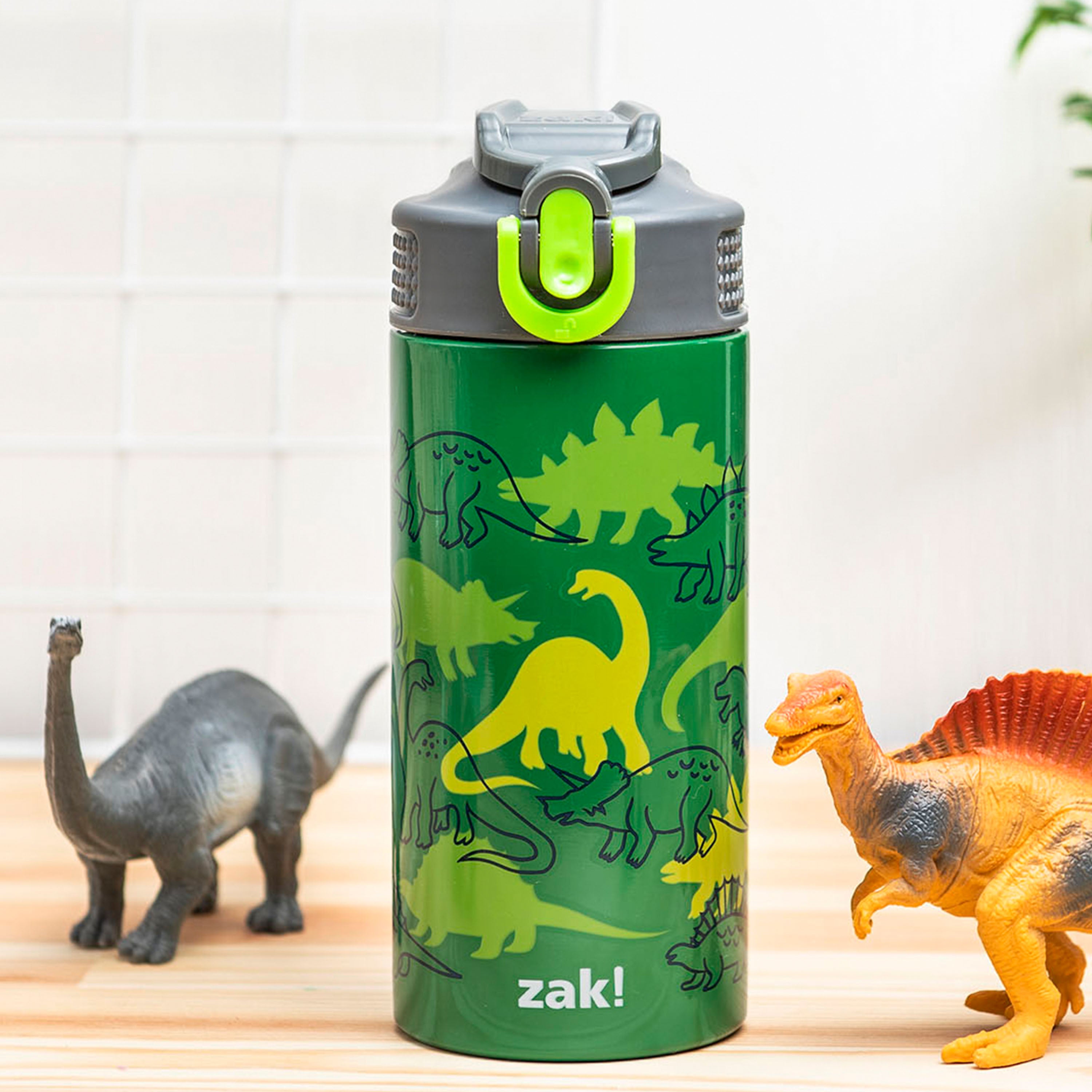 2 Water Bottles Kids ZAK Spacemen Dinosaurs Pull Top 25 Fl Oz New Space  Dino Boy