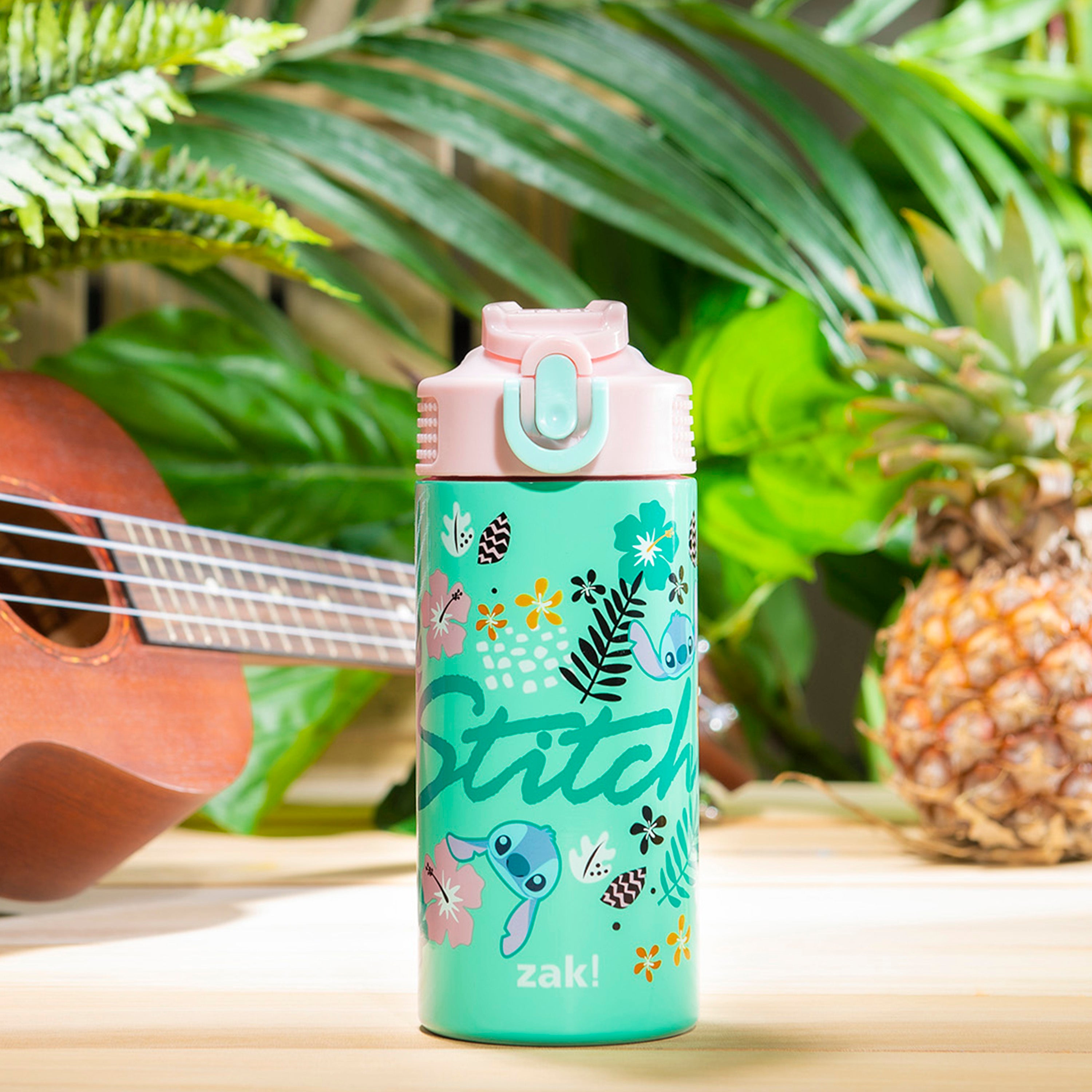 Zak Designs Disney Lilo and Stitch Kids Water Bottle with Spout